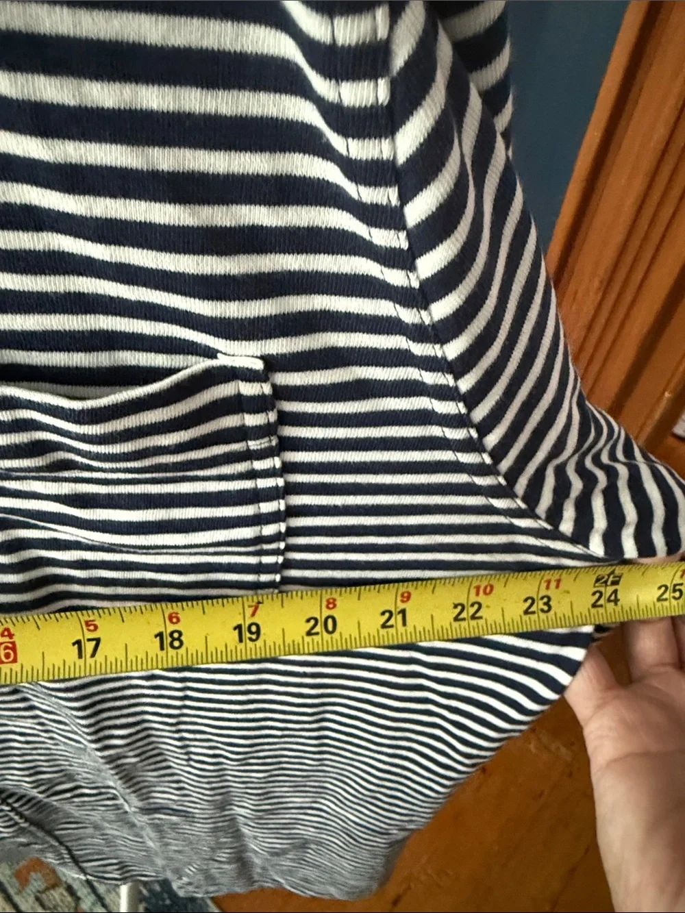 J. Crew Navy and White Striped Men's Button-Down Shirt
